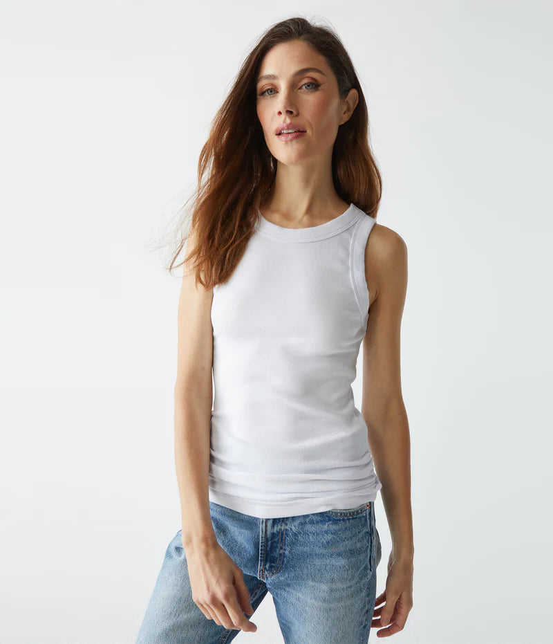 Halley Ruched Side Tank - White