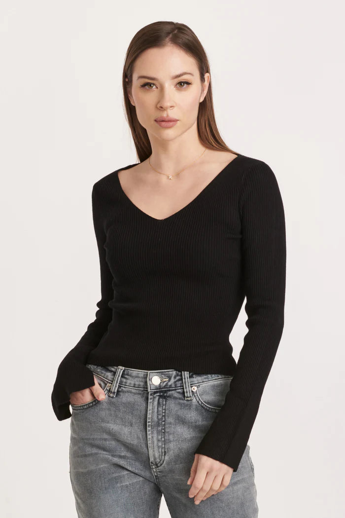 Odette V-Neck Sweater - Black
