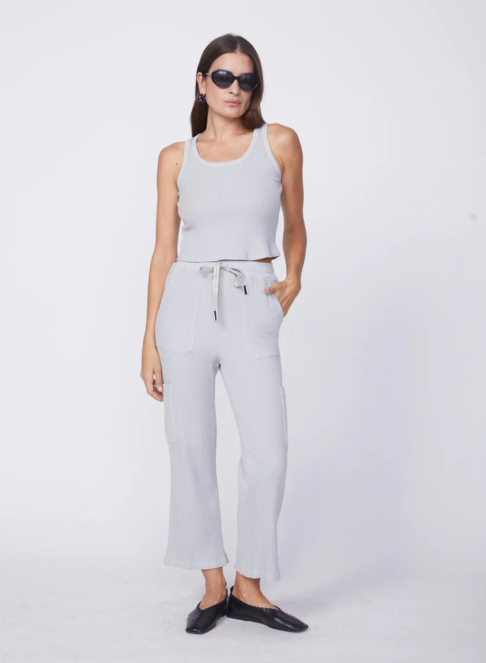 Stateside I Mini Luxe Thermal Cropped Pant - Harbour