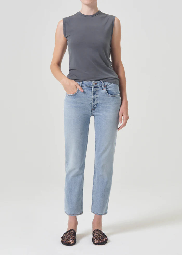 Agolde I Kye Mid Rise Straight Crop Jean - Diversion