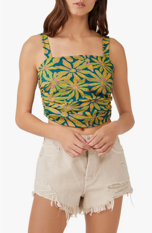 All Tied Up Crop Tank - Tropical Combo