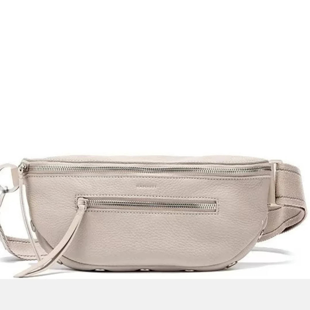Charles Small Leather Crossbody Belt Bag - Paved Grey/Brushed Silve