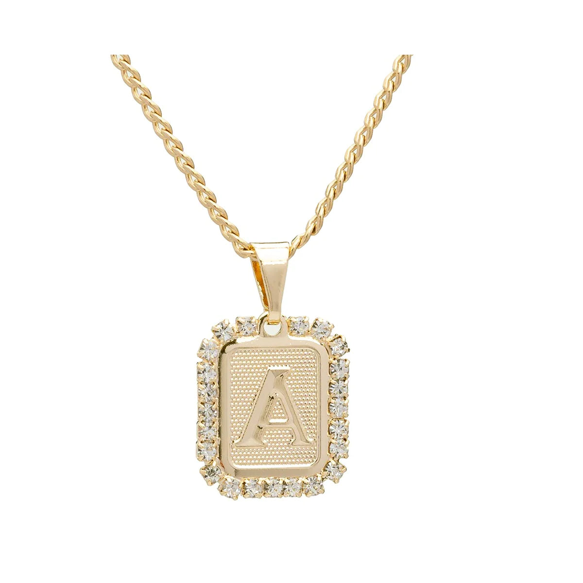 Royal Initial Card  Necklace -  Gold Assorted Letters