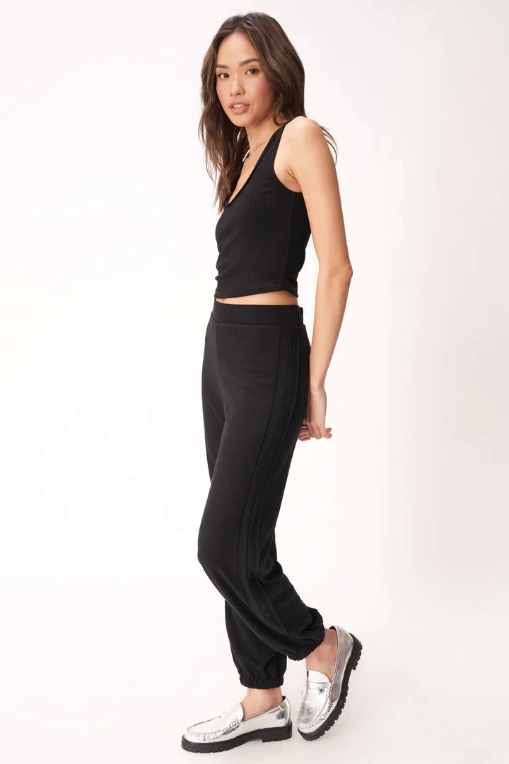 Just Relax Cozy Seamed Jogger - Black