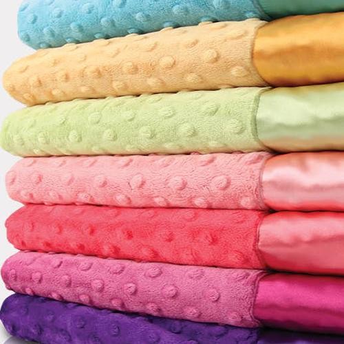 My Blankee I Minky Dot Velour Stroller Blankets w/ Satin Border - Assorted Colors