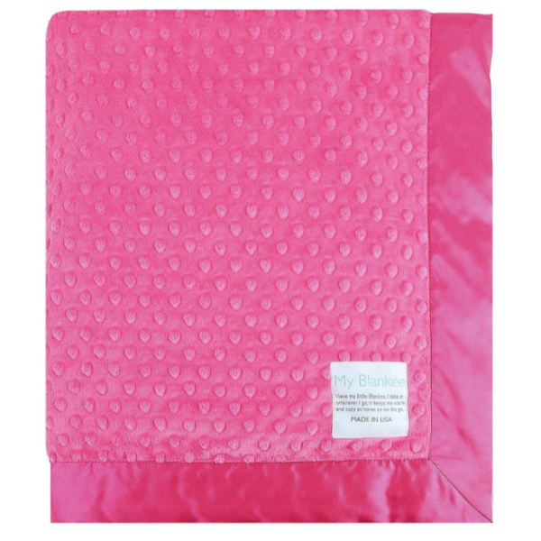 My Blankee I Minky Dot Velour Stroller Blankets w/ Satin Border - Assorted Colors